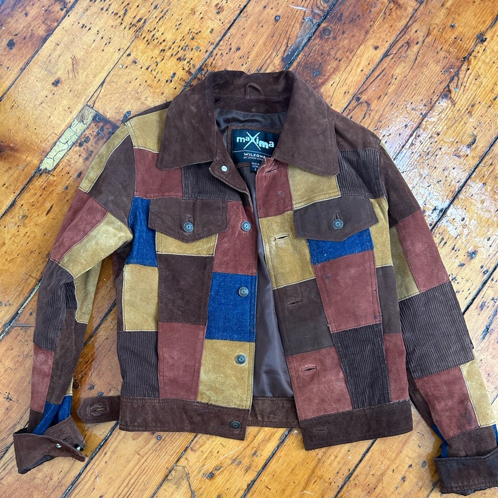 Vintage Patchwork Suede Jacket